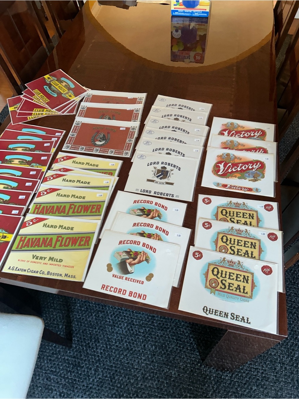 Vintage Cigar Labels Collection - Assorted Red, White and Yellow Designs 41